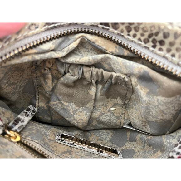 Elliott Lucca Gray Snakeskin print leather Crossbody Purse with chain - Picture 11 of 16